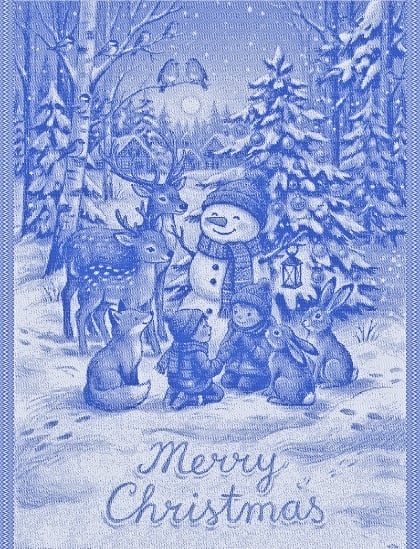 Kitchen towel - Armonia - Blue Lurex - NO Aida