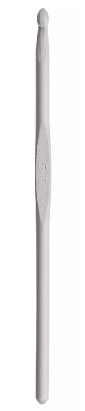 Wool Crochet Hook with Flat Thumb Rest - 5 mm Grey