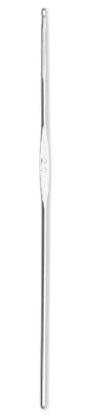 Wool Crochet Hook with Flat Thumb Rest - 2 mm Silver