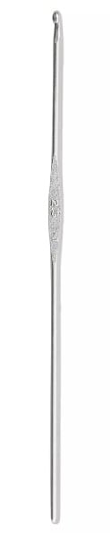 Wool Crochet Hook with Flat Thumb Rest - 2,5 mm Silver