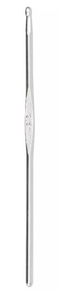 Wool Crochet Hook with Flat Thumb Rest - 3,5 mm Silver