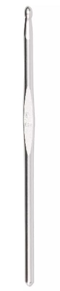 Wool Crochet Hook with Flat Thumb Rest - 4,5 mm Silver