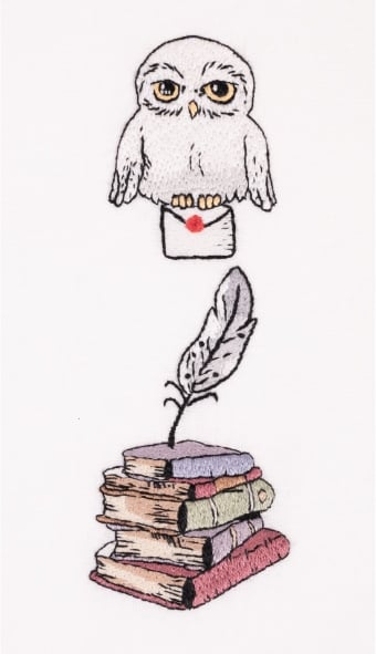 DMC Harry Potter Embroidery – Hedwig and the Books Bookmark