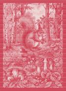 Kitchen towel - Tesori del Bosco - Red - NO Aida