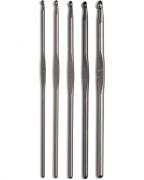 Assorted aluminum crochet hook set 2,5-5 mm - Gunmetal