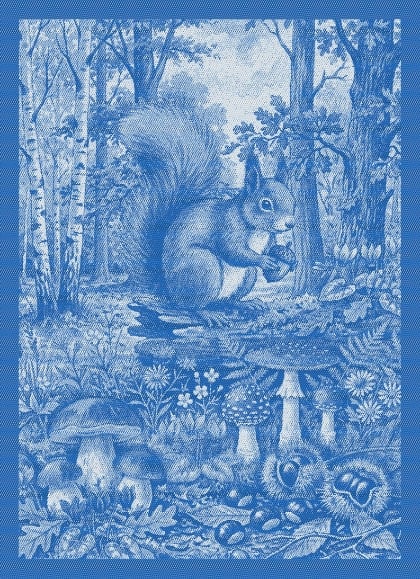Kitchen towel - Tesori del Bosco - Blue - NO Aida