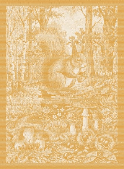 Kitchen towel - Tesori del Bosco - Yellow - NO Aida