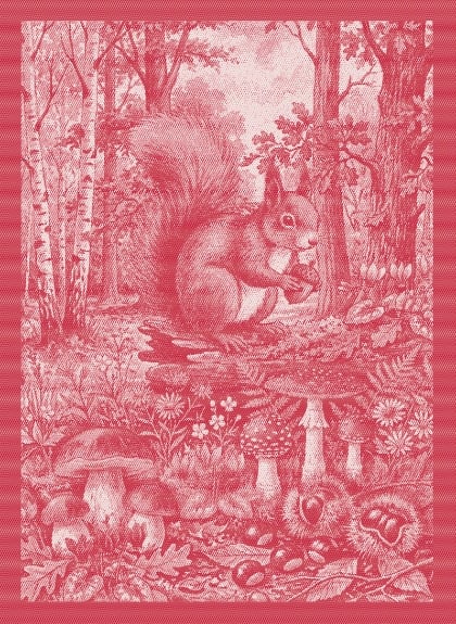 Kitchen towel - Tesori del Bosco - Red - NO Aida