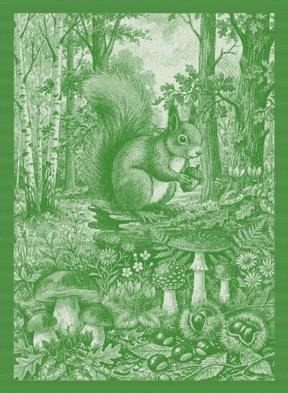 Kitchen towel - Tesori del Bosco - Green - NO Aida