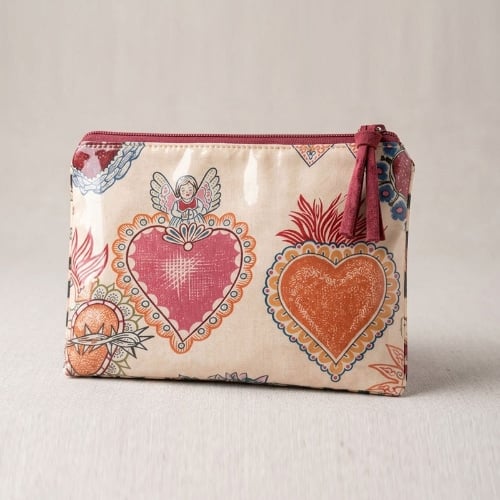 Dia de Muertos Skeleton Zipper Pouch - Hearts