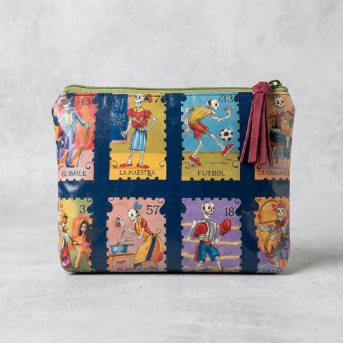 Dia de Muertos Skeleton Zipper Pouch - Skeleton Stamps