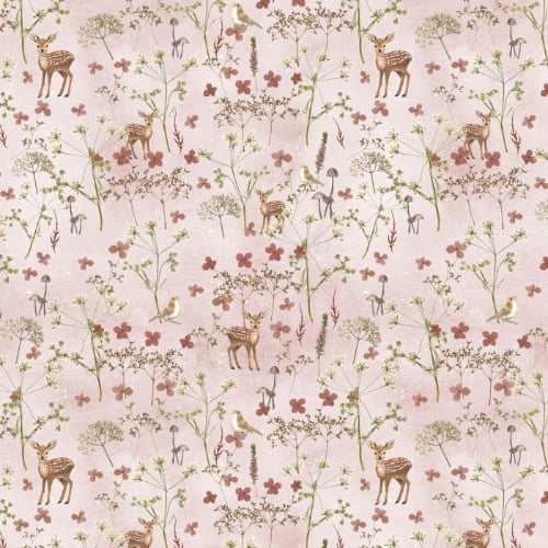 Rehe und Blüten - 50x145cm.
