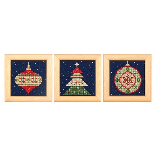 Miniature Nordic Christmas charm - set of 3