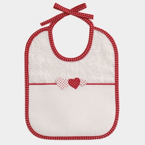 Terrycloth Bib - Hearts
