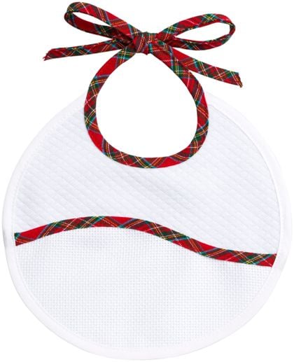 Round Baby Bib - Christmas - Tartan