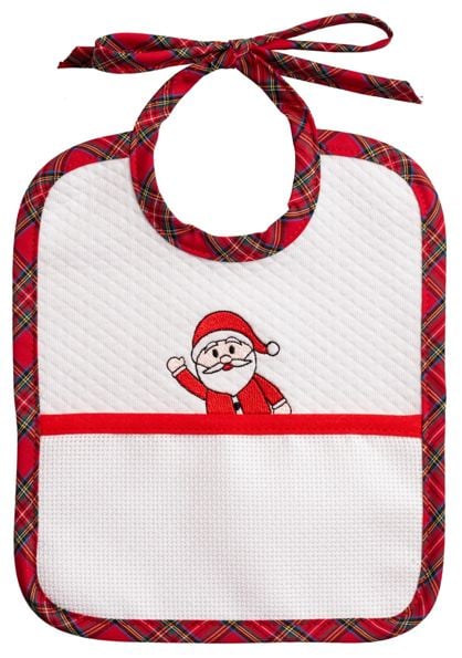 Baby Bib - Christmas - Santa in Tartan