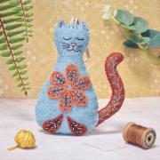 Folk Embroidered Cat