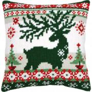Cushion - Nordic evergreen reindeer